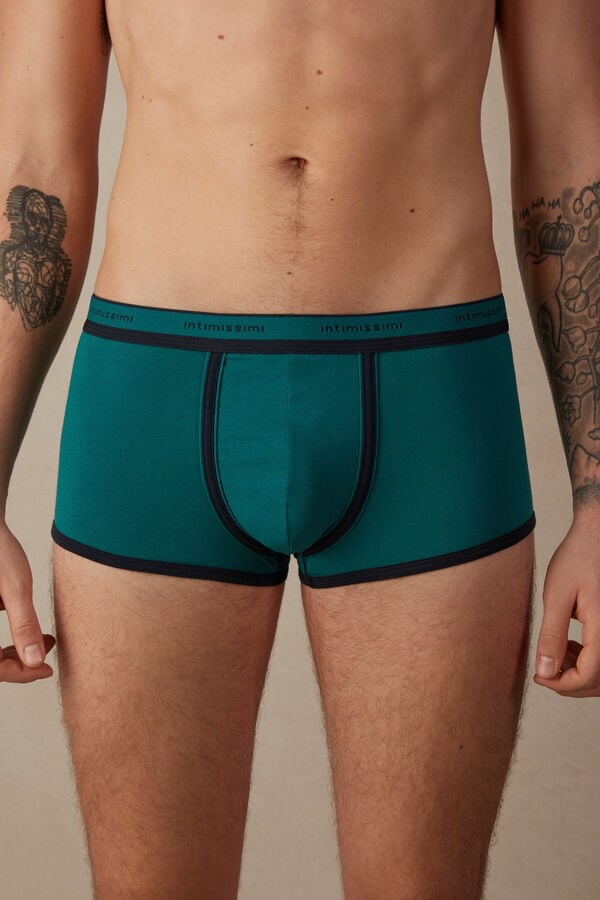 Intimssimi Stretch Supima® βαμβακερα Boxer Shorts with Logo Detail πρασινο | GREGJ43486