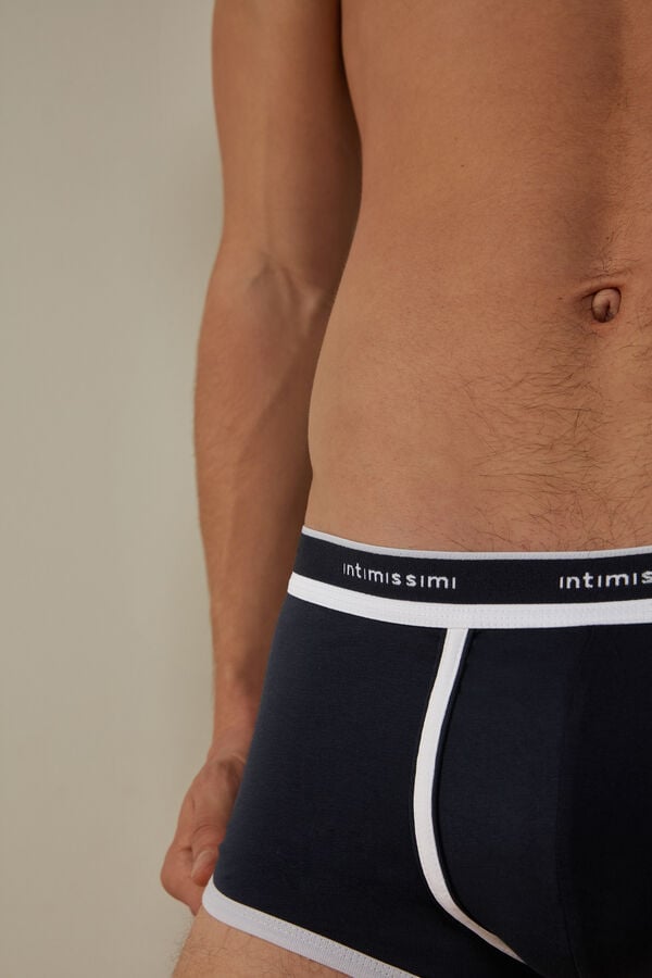 Intimssimi Stretch Supima® βαμβακερα Boxer Shorts with Logo Detail μπλε | GRJZR59111