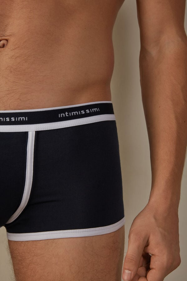 Intimssimi Stretch Supima® βαμβακερα Boxer Shorts with Logo Detail μπλε | GRJZR59111