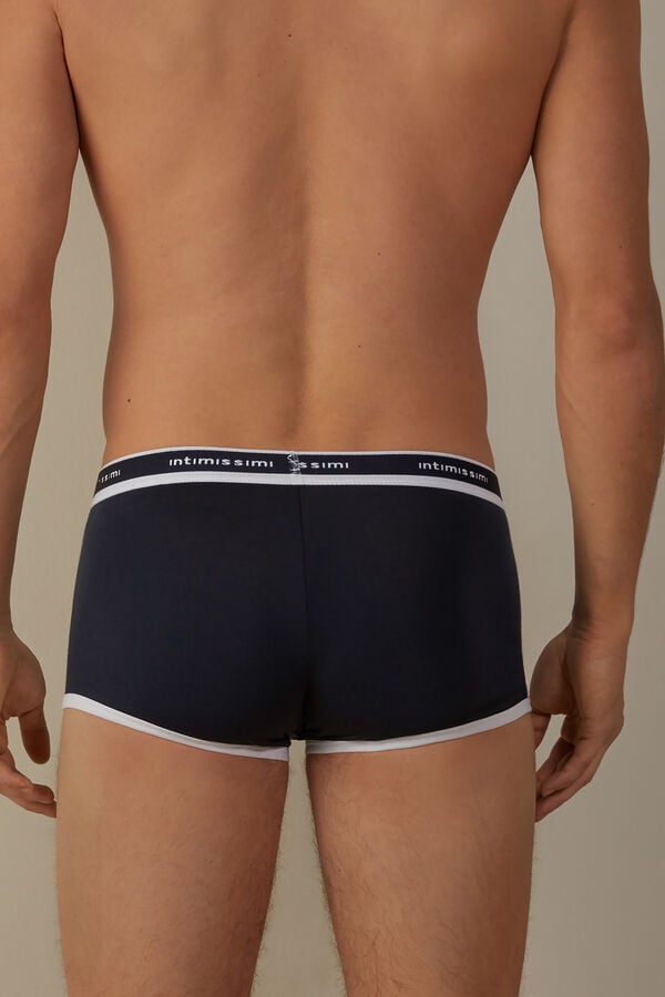 Intimssimi Stretch Supima® βαμβακερα Boxer Shorts with Logo Detail μπλε | GRJZR59111