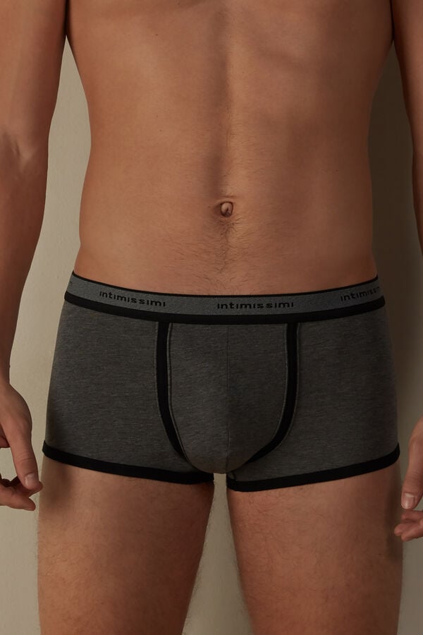 Intimssimi Stretch Supima® βαμβακερα Boxer Shorts with Logo Detail μαυρα | GRJZR93467