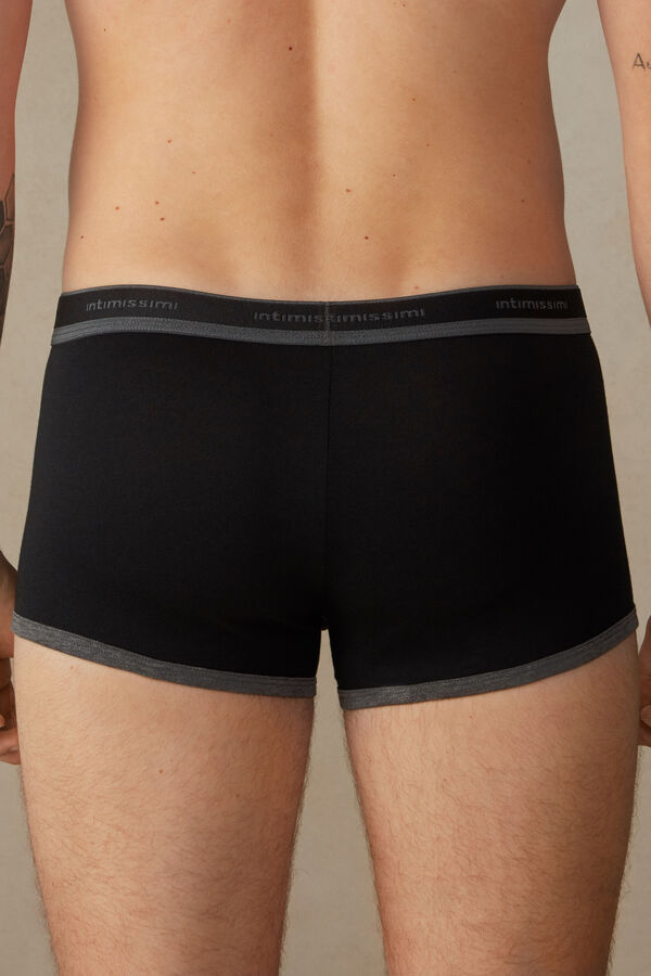 Intimssimi Stretch Supima® βαμβακερα Boxer Shorts with Logo Detail μαυρα | GRNEJ54455