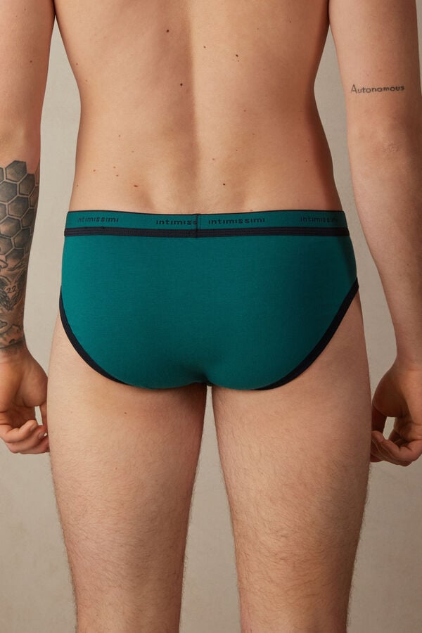 Intimssimi Stretch Supima® βαμβακερα Brief with Logo Detail πρασινο | GRQCS30220