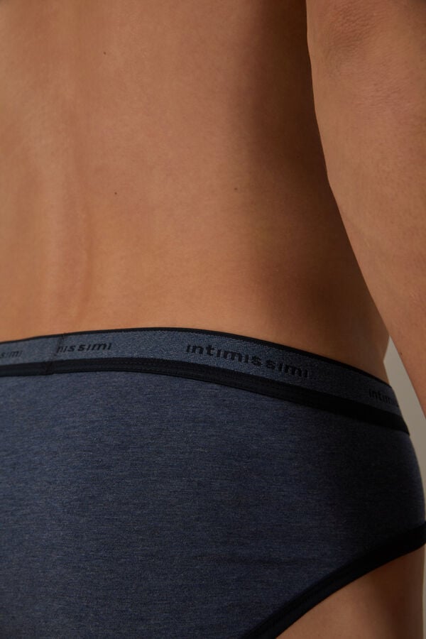 Intimssimi Stretch Supima® βαμβακερα Brief with Logo Detail μπλε | GRXMI86461