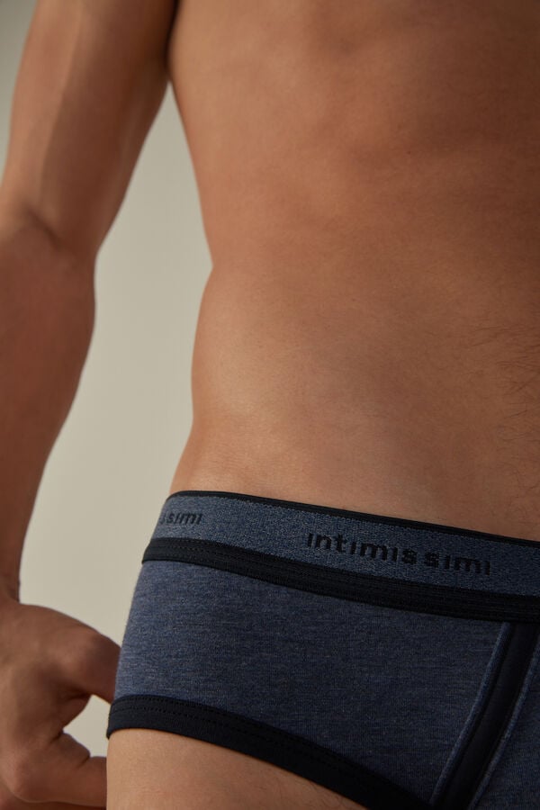 Intimssimi Stretch Supima® βαμβακερα Brief with Logo Detail μπλε | GRXMI86461