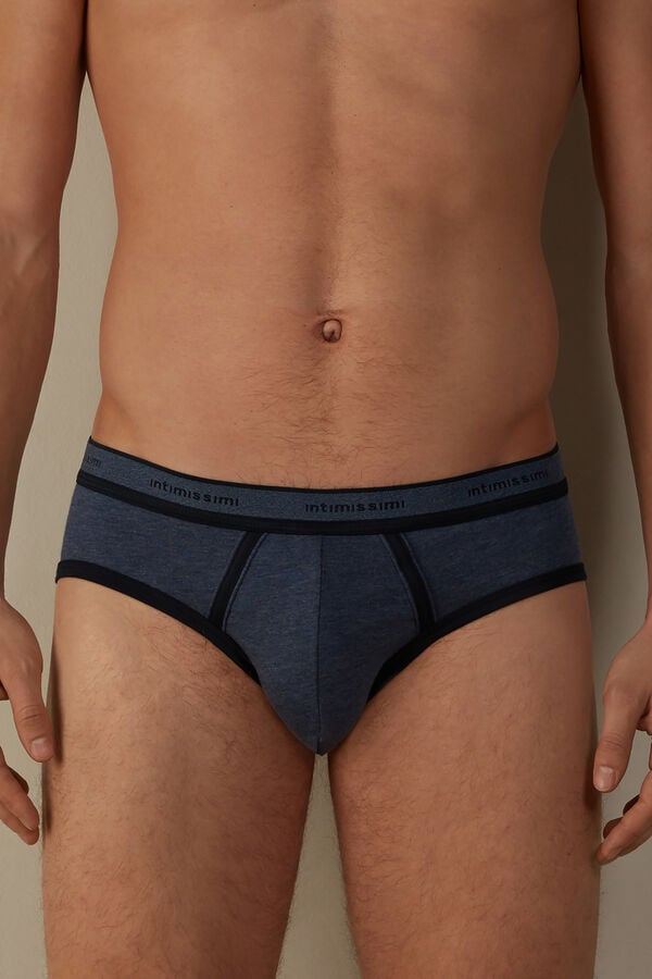 Intimssimi Stretch Supima® βαμβακερα Brief with Logo Detail μπλε | GRXMI86461