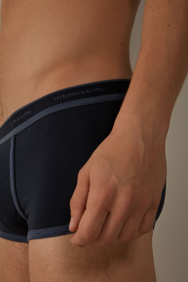 Intimssimi Stretch Supima® βαμβακερα Boxer Shorts with Logo Detail μπλε | LGRSX71107