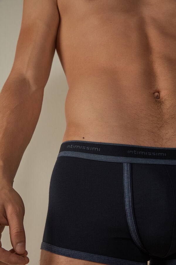 Intimssimi Stretch Supima® βαμβακερα Boxer Shorts with Logo Detail μπλε | LGRSX71107