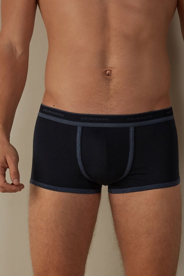 Intimssimi Stretch Supima® βαμβακερα Boxer Shorts with Logo Detail μπλε | LGRSX71107