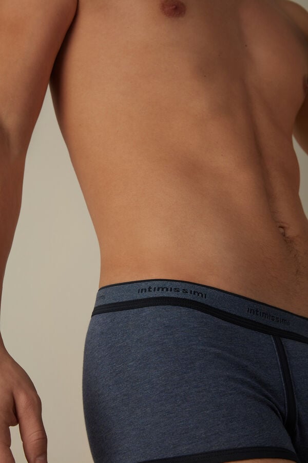 Intimssimi Stretch Supima® βαμβακερα Boxer Shorts with Logo Detail μπλε | QGRUV24628