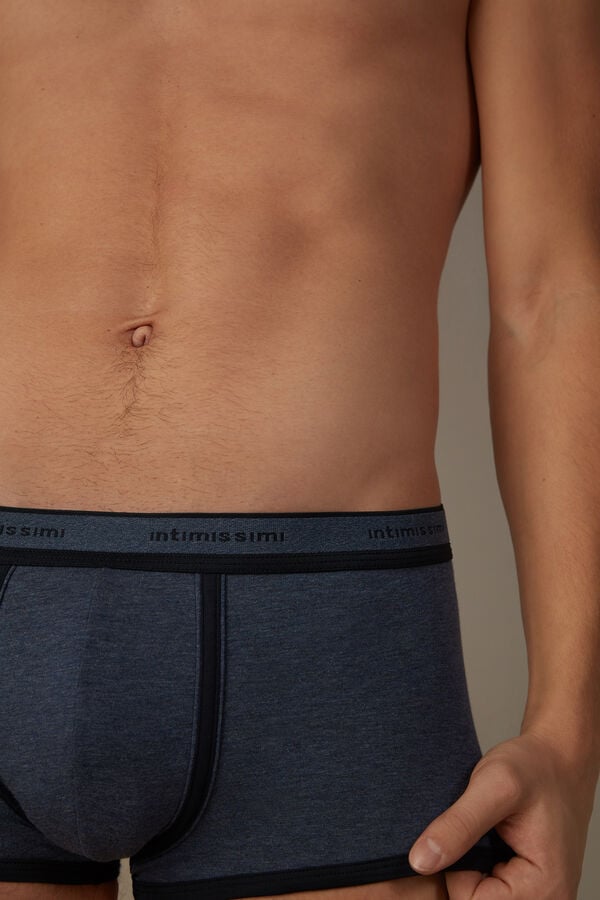 Intimssimi Stretch Supima® βαμβακερα Boxer Shorts with Logo Detail μπλε | QGRUV24628