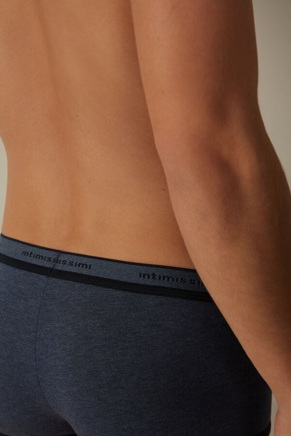 Intimssimi Stretch Supima® βαμβακερα Boxer Shorts with Logo Detail μπλε | QGRUV24628