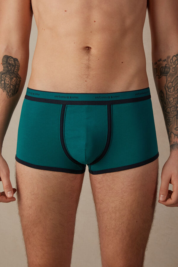 Intimssimi Stretch Supima® βαμβακερα Boxer Shorts with Logo Detail πρασινο | QGRUV69045