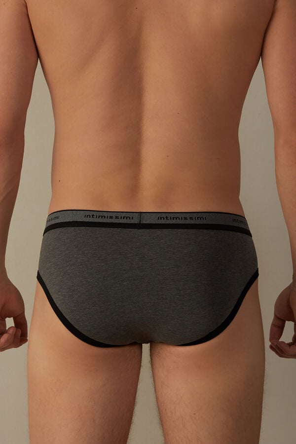 Intimssimi Stretch Supima® βαμβακερα Brief with Logo Detail μαυρα | TGRWZ67733