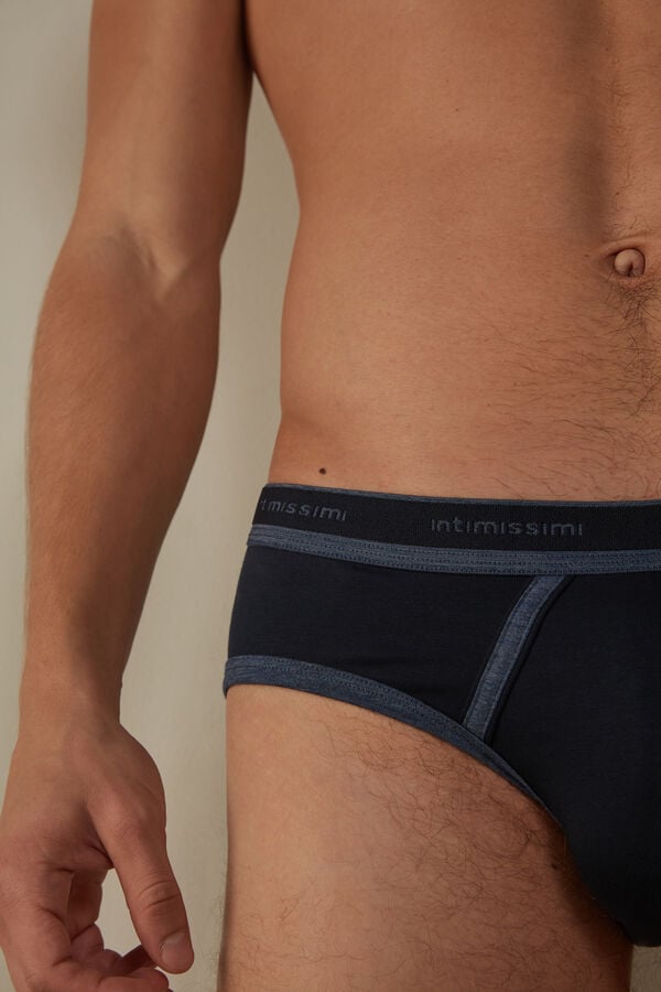 Intimssimi Stretch Supima® βαμβακερα Brief with Logo Detail μπλε | UGRTG44664