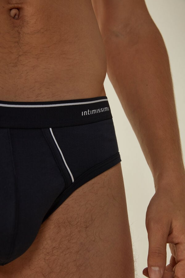 Intimssimi Supima βαμβακερα Briefs with Visible Elastic μπλε | SGRVO66582