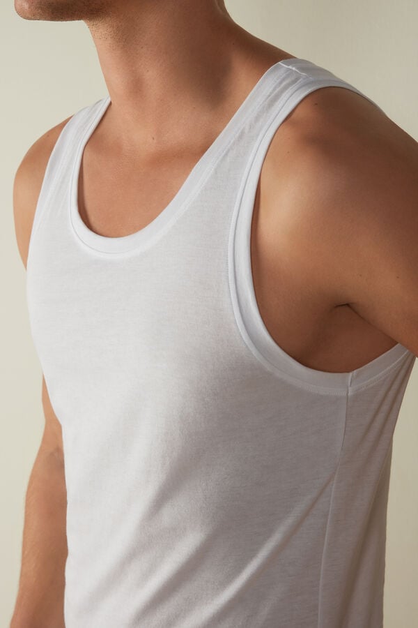 Intimssimi Supima βαμβακερα Crew Neck Tank Top ασπρα | BGRSO78483