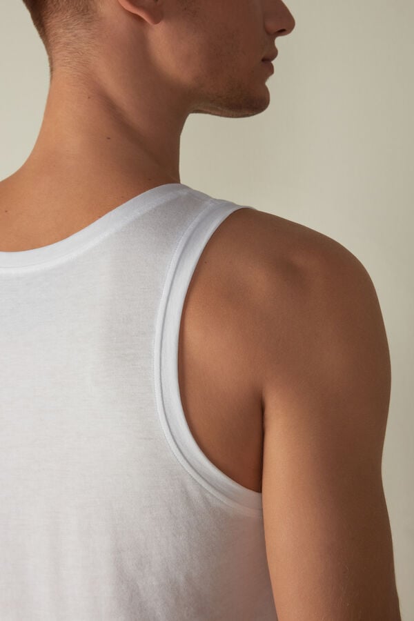 Intimssimi Supima βαμβακερα Crew Neck Tank Top ασπρα | BGRSO78483