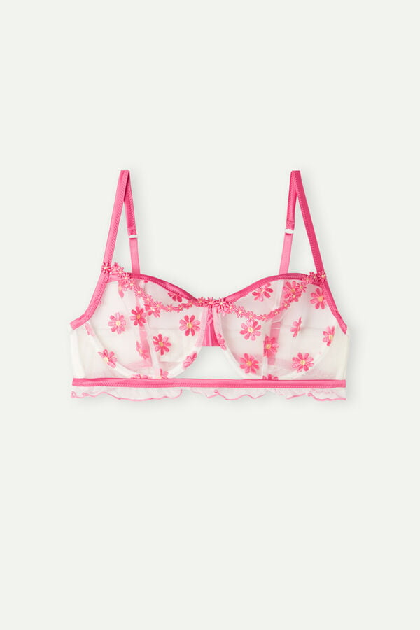 Intimssimi Sweet Like Daisies Balconette Bra ασπρα | QGRWA36081