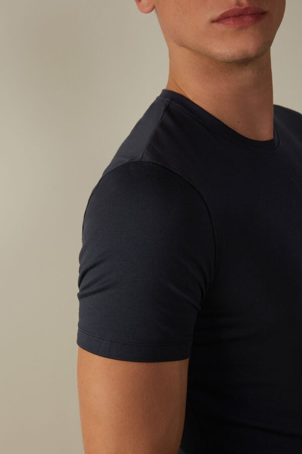 Intimssimi T-shirt in Stretch Supima® βαμβακερα μπλε | AGRDF13261