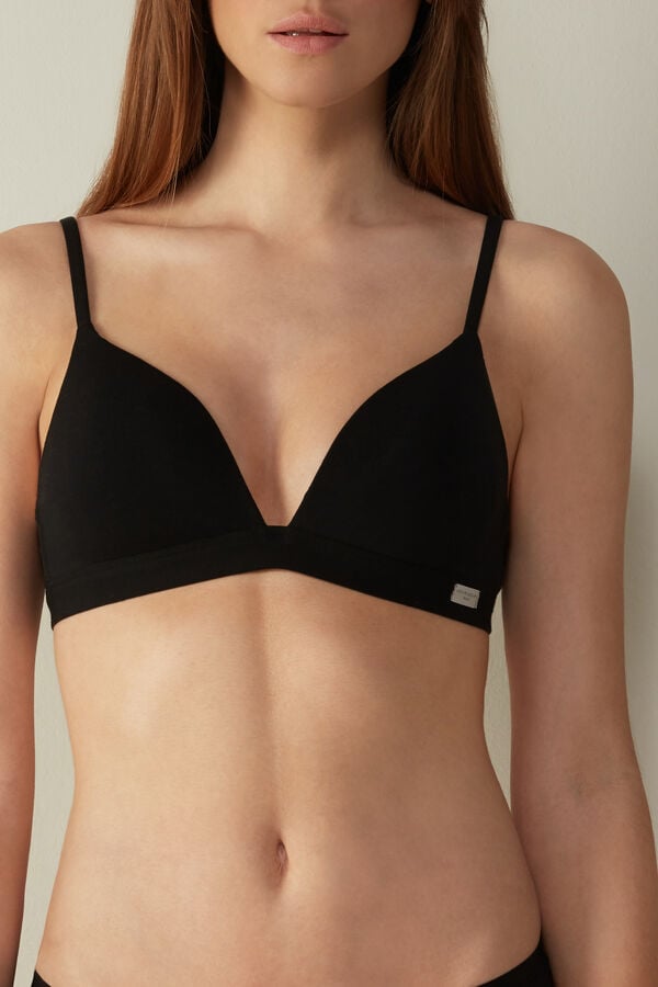 Intimssimi Tiziana Triangle Bra in βαμβακερα μαυρα | QGRUV95104