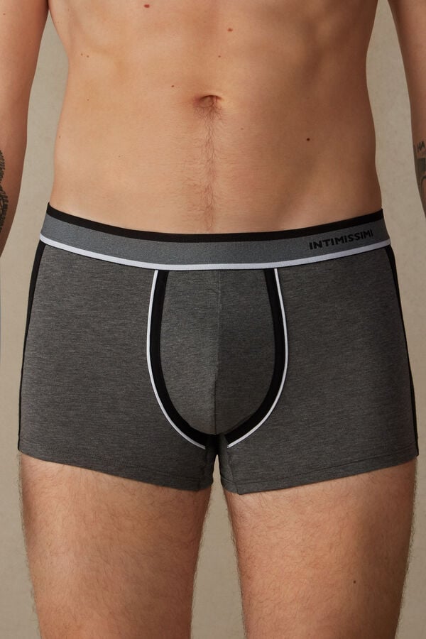 Intimssimi Two-tone Boxers in Stretch Supima® βαμβακερα μαυρα | AGRDF36967