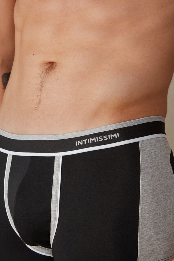 Intimssimi Two-tone Boxers in Stretch Supima® βαμβακερα μαυρα | EGRHC86020