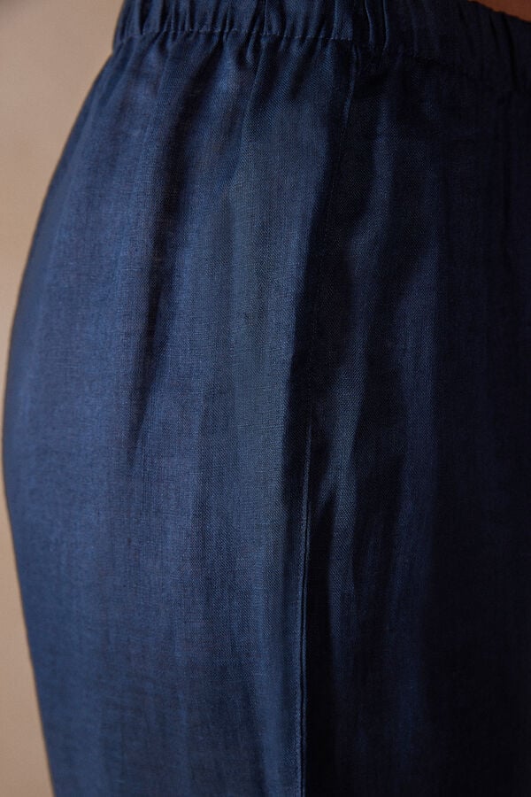 Intimssimi Yacht Night Linen Pants μπλε | DGRVO82068