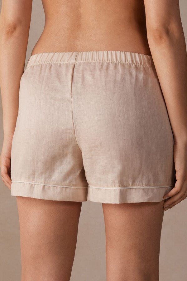 Intimssimi Yacht Night Linen Shorts Natural | GRZDE16768