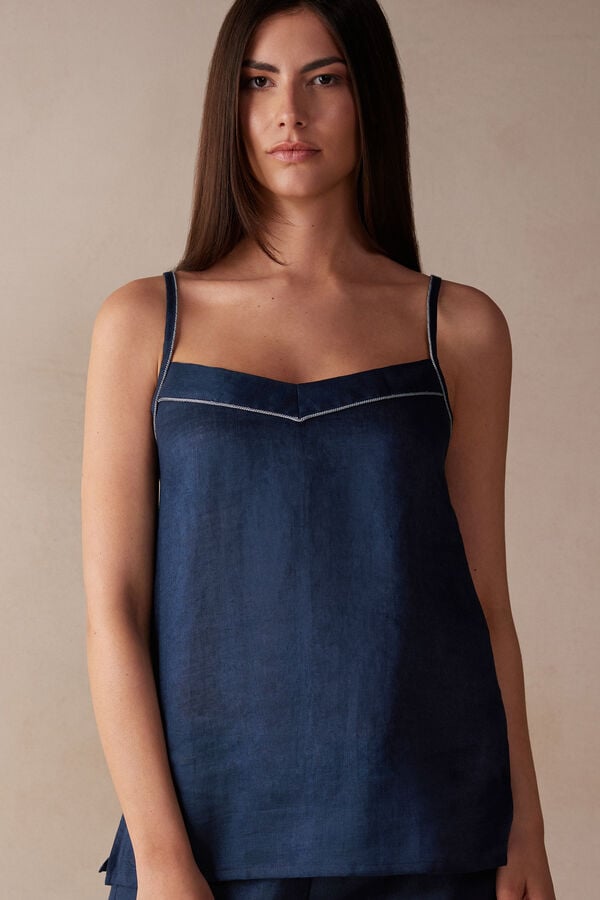 Intimssimi Yacht Night Linen Top μπλε | BGRSO20148