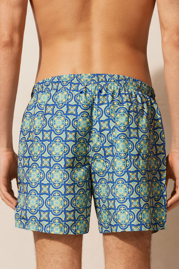 Intimssimi Yellow Majolica Print Swim Trunks μπλε | UGRND48862