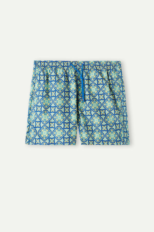 Intimssimi Yellow Majolica Print Swim Trunks μπλε | UGRND48862