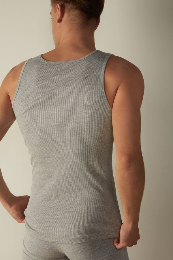 Intimssimi Πλευρωτός Supima βαμβακερα Tank Top γκρι | TGRPQ34447