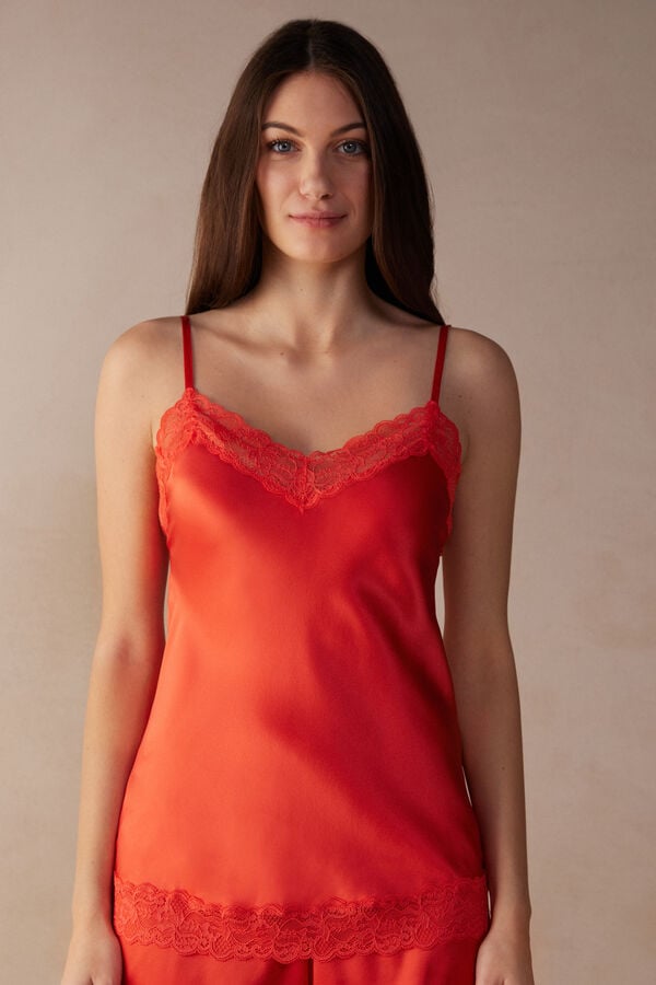 Intimssimi δαντελα and Silk Top πορτοκαλι | DGRVO63878