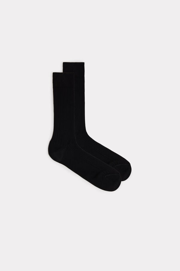 Intimssimi κοντο Πλευρωτός Egyptian βαμβακερα Socks μαυρα | GREAH87342