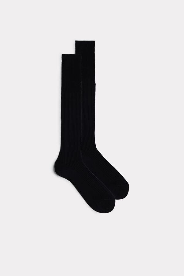 Intimssimi ψηλεσ Πλευρωτός Egyptian βαμβακερα Socks μαυρα | GRJZR20723